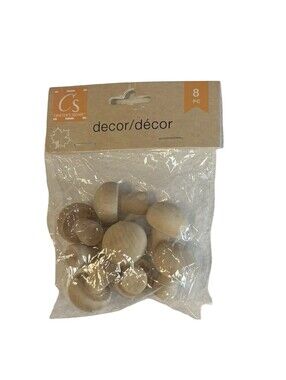 Crafters square small wood mushroom shapes. 8 count.